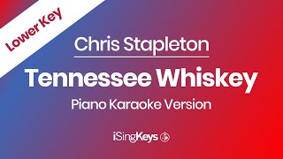 Tennessee Whiskey  Chris Stapleton  Piano Karaoke Instrumental  Lower Key [upl. by Mourant]