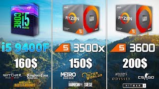 Ryzen 5 3500x vs i5 9400F vs Ryzen 5 3600 Test in 9 Games [upl. by Schellens220]