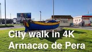 City walk Armacao de Pera at the Algarve coast in Portugal [upl. by Erroll]