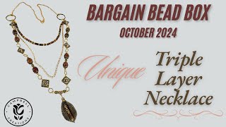 Bargain Bead Box  October 2024  Triple Strand Bead Frame Necklace [upl. by Jedd162]