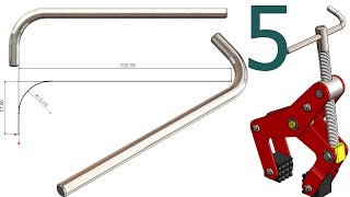 5Project 49 Manual Clamp SolidWorks Tutorial handle bar circular sweep fit spline [upl. by Ramses]