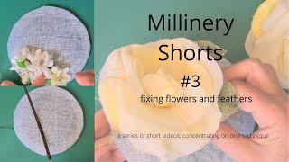 Millinery shorts  flowers and feathers fixing and reviving [upl. by Clercq]