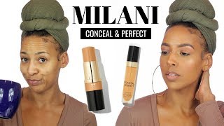 MILANI CONCEAL  PERFECT STICK FOUNDATION amp LONGWEAR CONCEALER [upl. by Ellehcor]