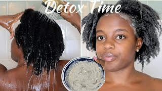 Bentonite Clay Detox Mask for soft moisturized 4c natural hair [upl. by Lunette604]