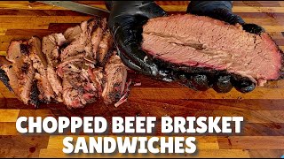 CHOPPED BEEF BRISKET SANDWICHES Workhorse pits 1975 [upl. by Eatnoled]