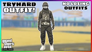 Easy Black Joggers Ripped Shirt Glitch Tryhard Modded Outfit No Transfer GTA Online [upl. by Uwkuhceki]