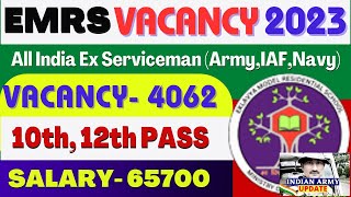 EMRS Recruitment 2023  Last Date 19 Oct  ex servicemen job  4062 post  ex servicemen jobs 2023 [upl. by Barimah]