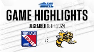 OHL Highlights Kitchener Rangers  Sarnia Sting Dec 18 2024 [upl. by Rausch]