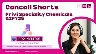 Privi Speciality Chemicals Q2FY25 concallshorts privispecialitychemicals concall [upl. by Ahtabat275]