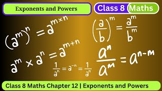 Class 8 Maths Chapter 12  Exponents and Powers [upl. by Alf]