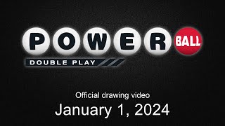 Powerball Double Play drawing for January 1 2024 [upl. by Espy901]