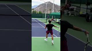 Practice point between Carlos Alcaraz and Andrey Rublev in Indian Wells💪🏼 Video credit zenracquets [upl. by Dannica]