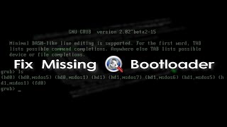 Repair missing bootloader  BootRepair Disk  GRUB Bootloader fix  BOOTMGR missing  NTLDR missing [upl. by Asenev]