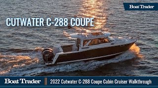 Cutwater C288 Coupe Cabin Cruiser  Full Walkthrough Review [upl. by Ayhay186]