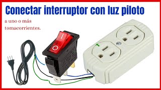 Cómo conectar interruptor con luz piloto a uno o más tomacorrientes ✅Cómo hacer regleta de enchufes [upl. by Krall]