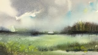 Abstract Loose Landscape Watercolour Painting To Get You Started [upl. by Nofets464]