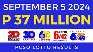 Lotto Result Today 9pm September 5 2024  PCSO Complete [upl. by Mattox369]