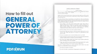 How to Fill Out General Power of Attorney Online  PDFRun [upl. by Yellas]