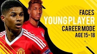 FIFA 17 Career Mode  Young Player Faces Age 1518 [upl. by Idram]