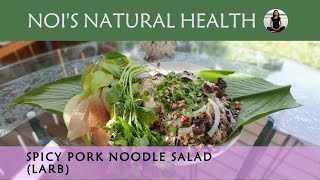 Thai Food Recipes  Spicy Pork Noodle Salad  Larb [upl. by Aniras]