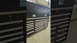 Black cold rolled steel tool cabinet with wheels metal automobile metalworking [upl. by Odlanyer265]