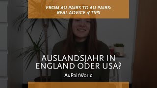 Auslandsjahr in England oder USA  AuPairWorld [upl. by Yemar]