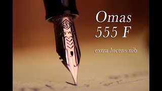 Omas 555 F extra lucens nib vintage fountain pen  flessibile test scrittura [upl. by Erroll]