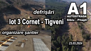 Autostrada A1 Sibiu Pitesti Lot 3 Cornet Tigveni  defrisari pregatire santier [upl. by Allekim]