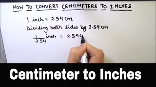 How to Convert Centimeters to Inches  Centimeter to Inches Conversion  Cm to Inch [upl. by Hallutama43]