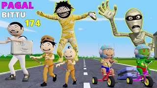 Pagal Bittu Sittu 174  Police Wala Cartoon  Police Car Cartoon  Police Chase  Cartoon Videos [upl. by Daas]