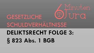 Deliktsrecht Folge 3 § 823 Abs 1 BGB [upl. by Lleraj458]