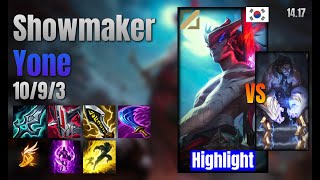 Showmaker Mid Yone vs Sylas lol KR solo rank Highlight 1417 [upl. by Marijane]