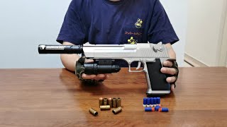 Desert Eagle Shell Ejection Soft Bullet Toy Gun Unboxing 2022 [upl. by Nylinnej]