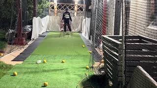 ishaan did front foot drive practice with fast balls from paceman bowling machine [upl. by Verdi]