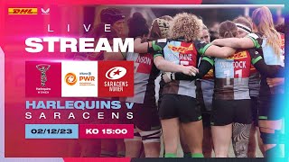 Live Rugby  Harlequins Women v Saracens Women  Allianz Premiership Womens Rugby [upl. by Dal480]