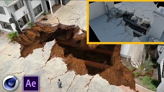 Cinema 4d realistic collapsed ground  VFX turbulence fd after effects [upl. by Marilla]