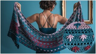 StepbyStep Learn How to Crochet Dragonfly Stitches amp Cast On This Stunning Shawl – Anisoptera [upl. by Sinnylg227]