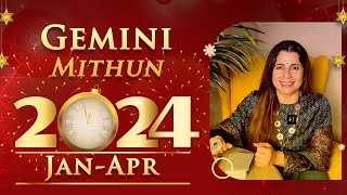 ♊ 2024 Jan  Apr Gemini Mithun Horoscope  मिथुन राशि जनवरी  अप्रैल 2024 राशिफल  Tarot Reading [upl. by Vizzone512]