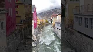 Andermatt Town center River Autumn 🍂 4K [upl. by Ottillia]