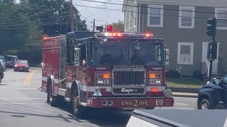 Stoneham Fire Engine 2 and Cataldo Ambulance ALS responding [upl. by Mathias]