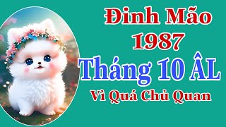 Xem Tháng 10 ÂL Tuổi Đinh Mão 1987 Vì Tính Cách Chủ Quan Dễ Cuốn Thị Phi Đến Thất Thoát Tài Vận [upl. by Resee262]