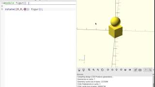 Wie können Objekte in openSCAD rotiert werden [upl. by Romonda]