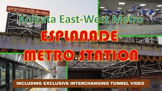 Kolkata Green Line EastWest Metro Esplanade station first look including interchanging tunnel [upl. by Wesle]