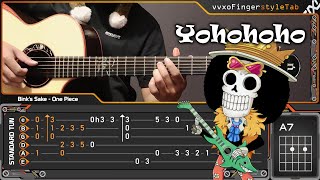 One Piece Binks Sake  Yohohoho  Fingerstyle Guitar TAB Tutorial [upl. by Bergstein992]