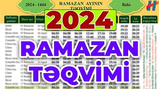 Ramazan ayının TƏQVİMİ 2024  Orucluq təqvimi 2024  Ramazan 2024 [upl. by Albright]