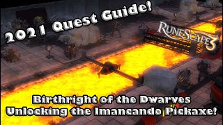 RS3 2021 Full Quest Guide  Birthright of the Dwarves  Imancando Pickaxe and Dragon Weapons [upl. by Queri992]