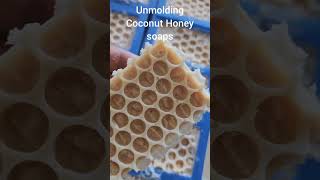 Unmolding Coconut Honey Soap [upl. by Yehs604]