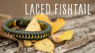 Easiest Laced Fishtail Paracord Bracelet Tutorial [upl. by Pontone340]