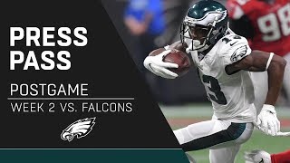 Eagles Players React to Loss to Falcons  Eagles Press Pass [upl. by Ellenad]