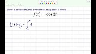 Transformada de Laplace con definición 3 [upl. by Wertheimer]